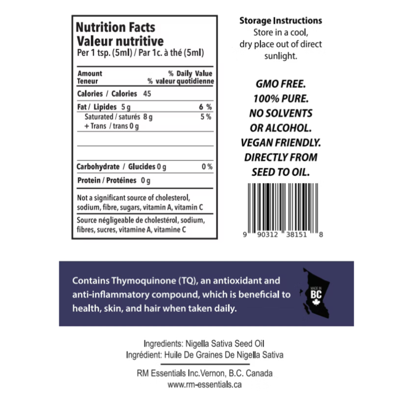 Organic Cold-Pressed Black Seed Oil