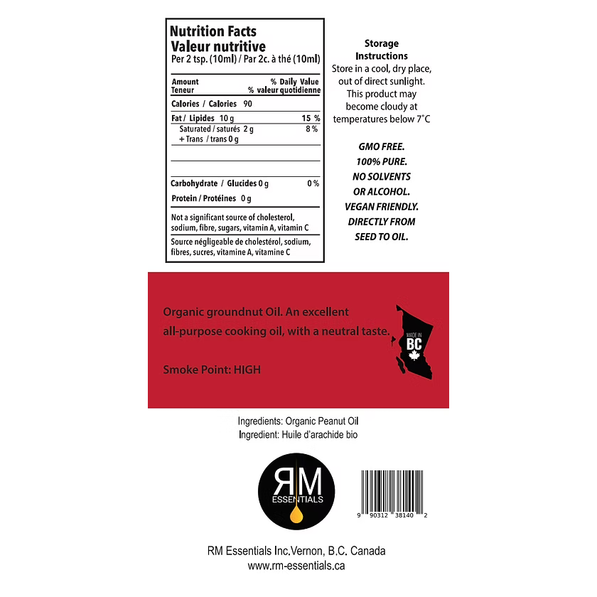 Organic Cold-Pressed Peanut Oil